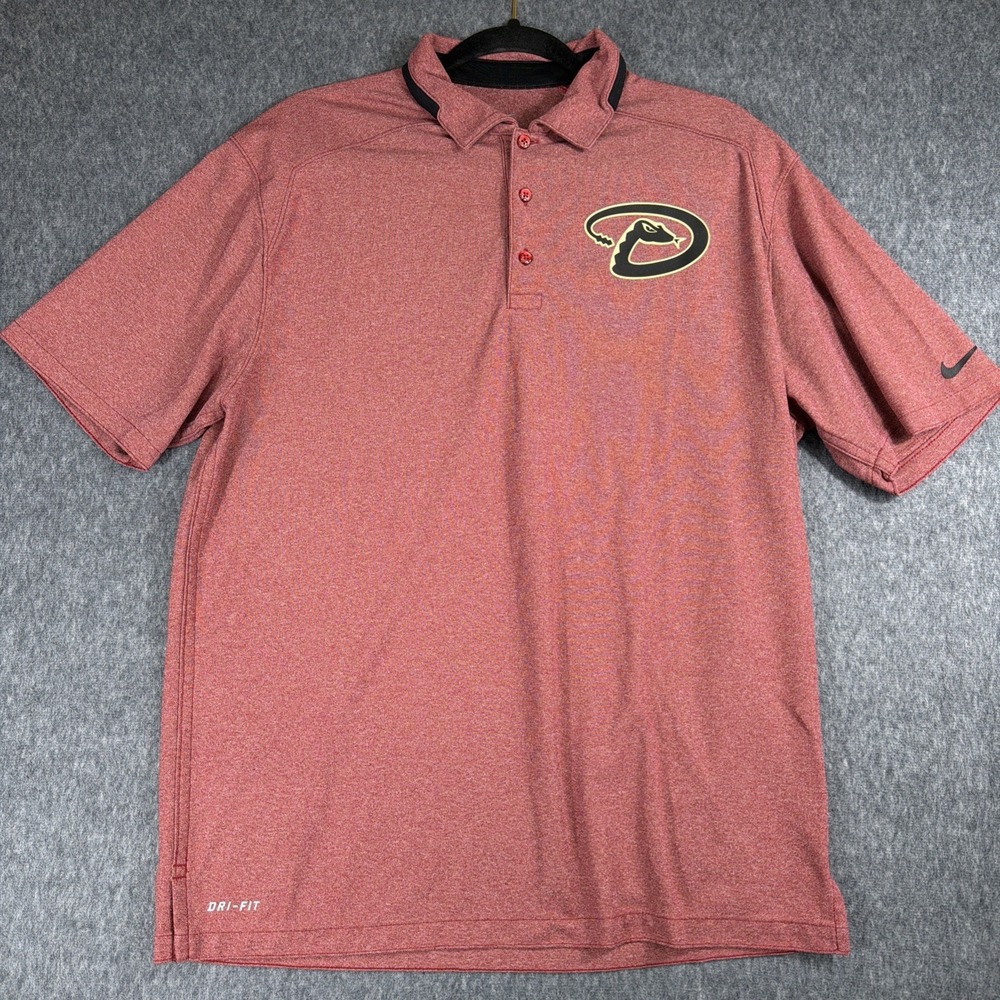 Nike Arizona Diamondbacks Shirt Men's Medium Red Polyester Short-Sleeve Polo